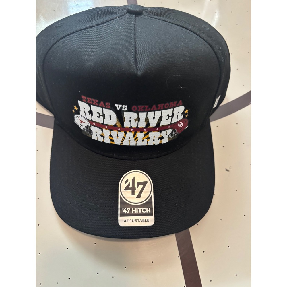 47 Brand Texas vs Oklahoma Red River Rivalry Hitch Snapback Hat Black Adjustable